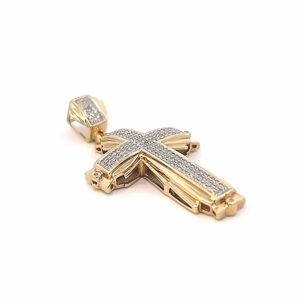 10K Yellow Gold .55ct Diamond Cross Pendant Image 2 Arezzo Jewelers Elmwood Park, IL