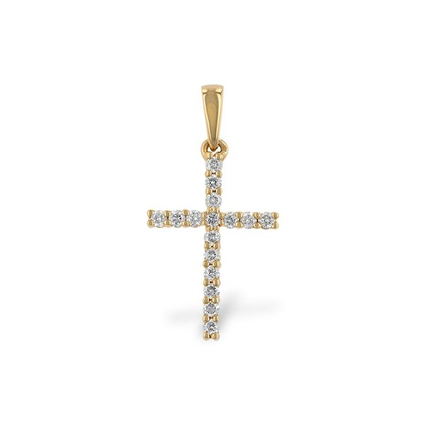 14k Yellow Gold Diamond Cross Pendant Arezzo Jewelers Elmwood Park, IL