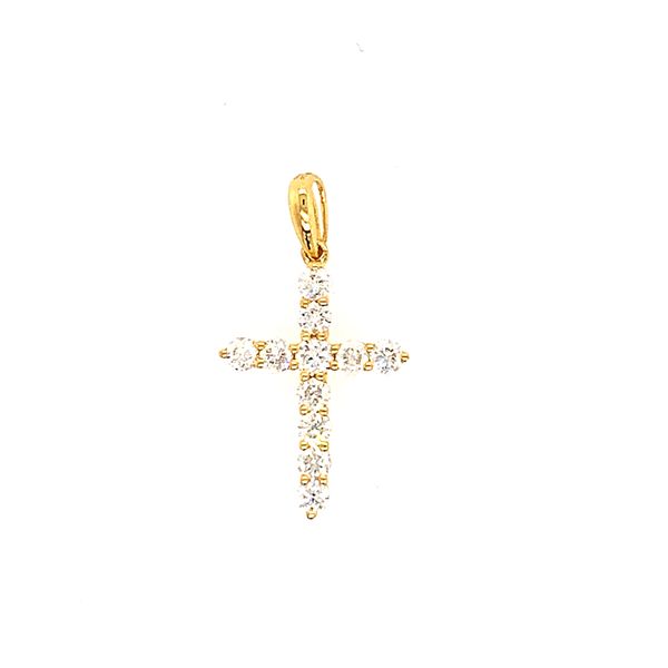 18k Yellow Gold Diamond Cross Pendant Arezzo Jewelers Elmwood Park, IL