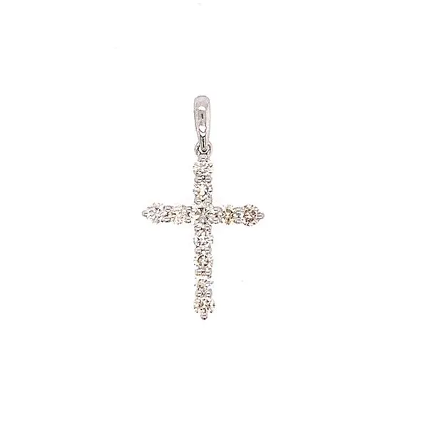 18k White Gold Diamond Cross Pendant Arezzo Jewelers Elmwood Park, IL