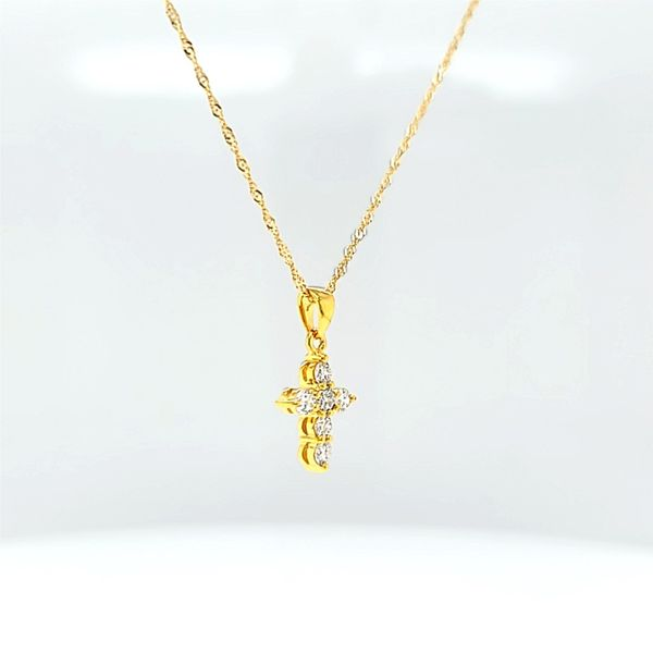 Petite Diamond Cross Necklace in 14k White Gold, .28cts Image 2 Arezzo Jewelers Elmwood Park, IL