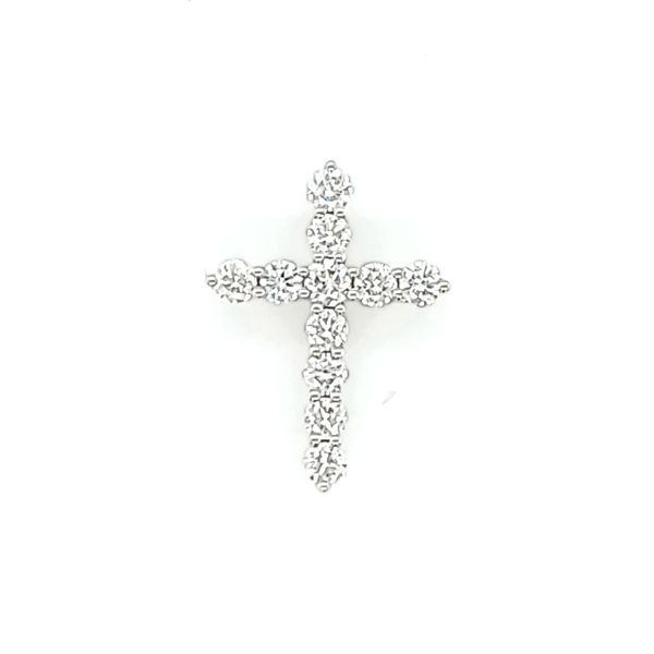 18k White Gold Diamond Cross Pendant, .58cts TW Arezzo Jewelers Elmwood Park, IL