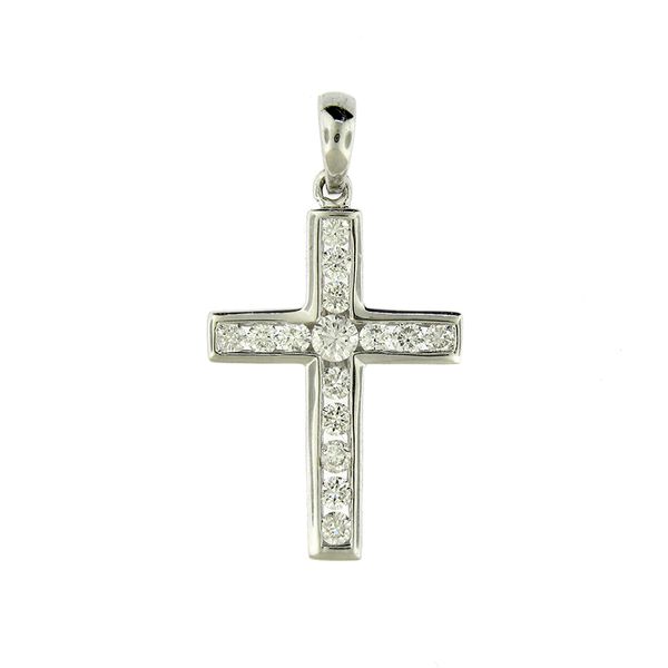 14k White Gold Diamond Cross, .33cts Arezzo Jewelers Elmwood Park, IL