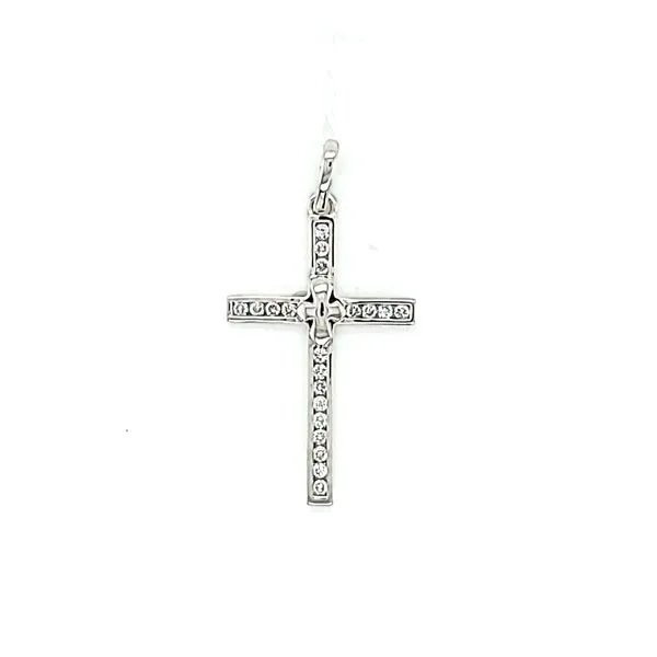 18k White Gold Diamond Cross Pendant Arezzo Jewelers Elmwood Park, IL