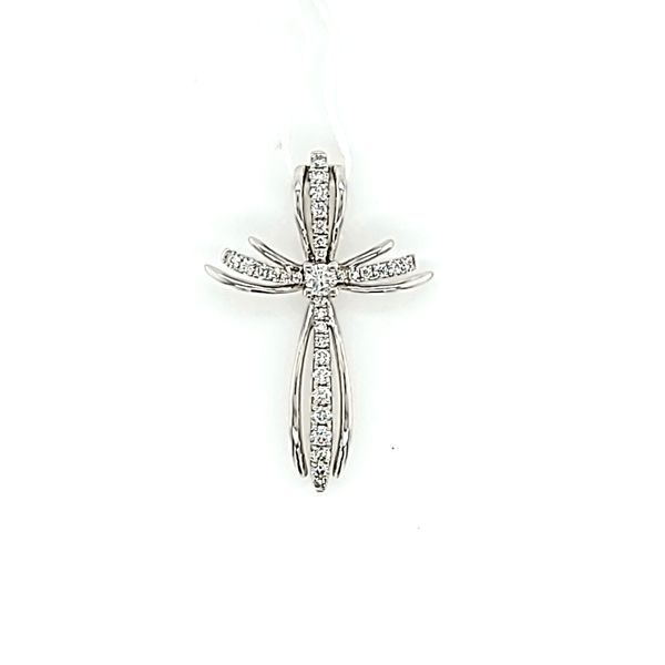 18k White Gold Diamond Cross Pendant Arezzo Jewelers Elmwood Park, IL