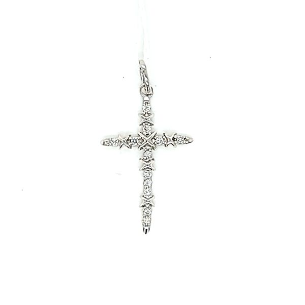 18k White Gold Diamond Cross Pendant Arezzo Jewelers Elmwood Park, IL