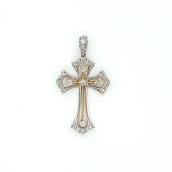 14k Two Tone Diamond Cross Pendant Arezzo Jewelers Elmwood Park, IL