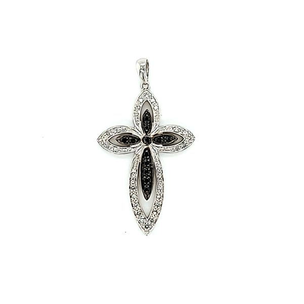 14k Black & White Diamond Cross Pendant Arezzo Jewelers Elmwood Park, IL