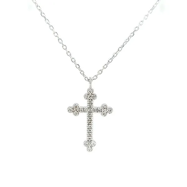 14k White Gold Petite Diamond Cross Arezzo Jewelers Elmwood Park, IL