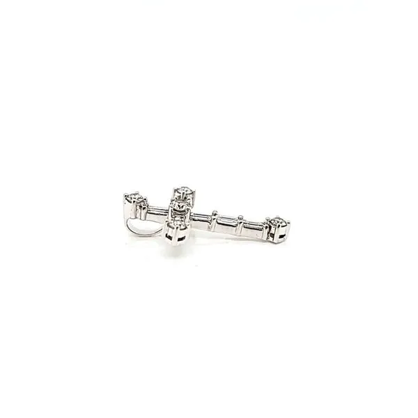18k White Gold Baguette Diamond Cross Pendant Image 3 Arezzo Jewelers Elmwood Park, IL