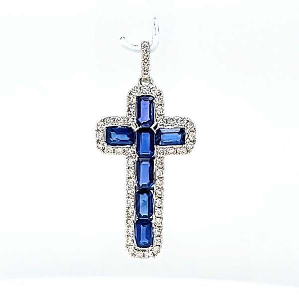 Sapphire and Diamond Cross Pendant Arezzo Jewelers Elmwood Park, IL