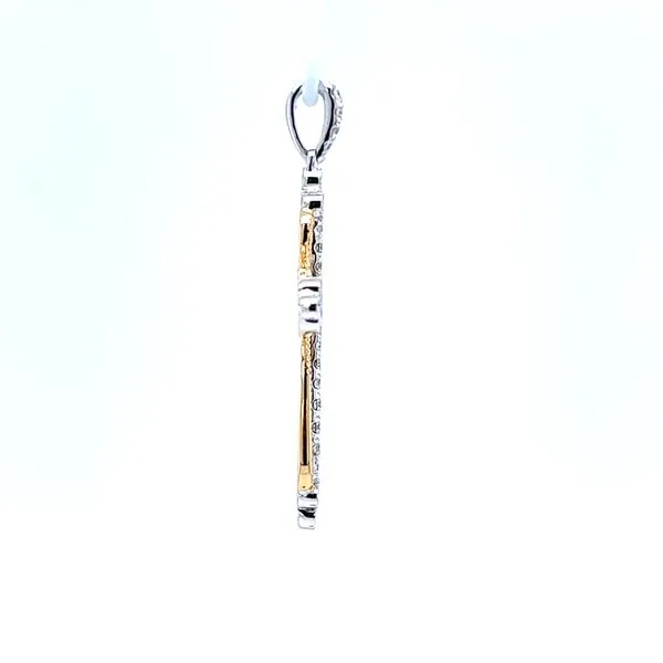 14k Two Tone Gold Diamond Cross Pendant Image 3 Arezzo Jewelers Elmwood Park, IL