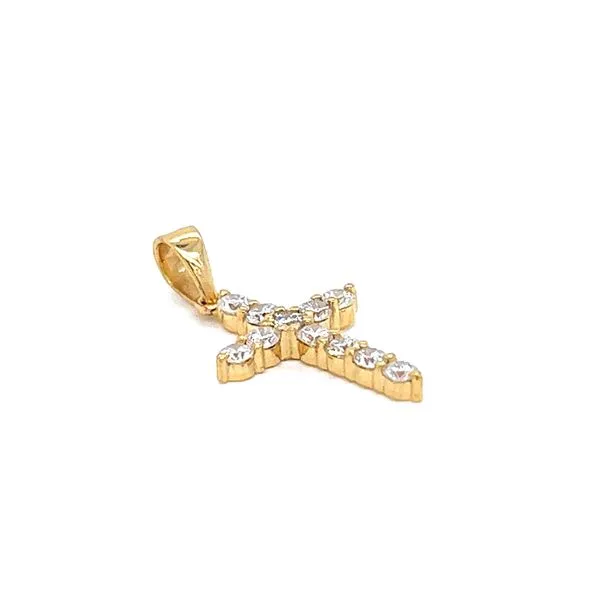 14kYellow Gold Diamond Cross Pendant Image 2 Arezzo Jewelers Elmwood Park, IL