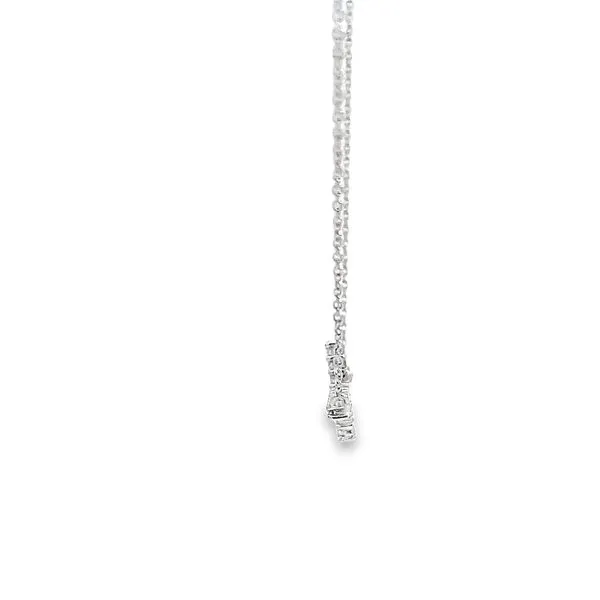 14k White Gold Sideways Diamond Cross Necklace Image 3 Arezzo Jewelers Elmwood Park, IL