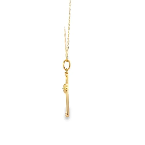 14K Yellow Gold Diamond Cross Pendant Image 2 Arezzo Jewelers Elmwood Park, IL