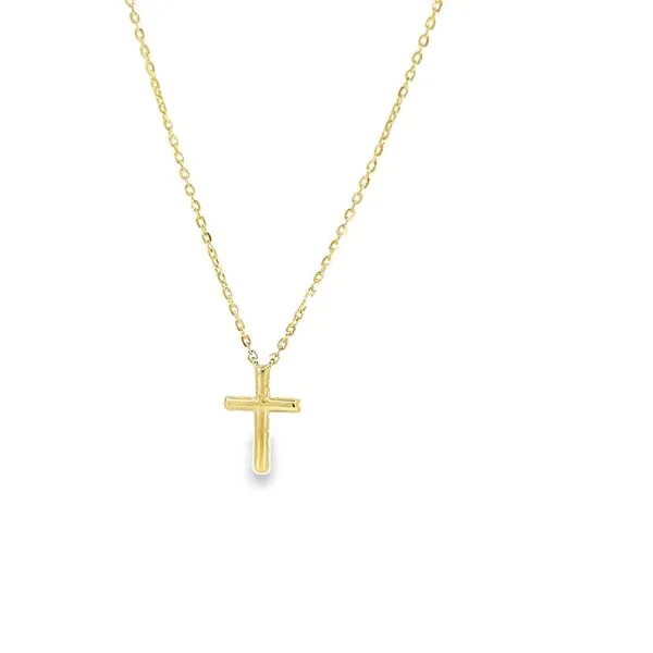 14K Yellow Gold Diamond Cross Necklace Image 3 Arezzo Jewelers Elmwood Park, IL