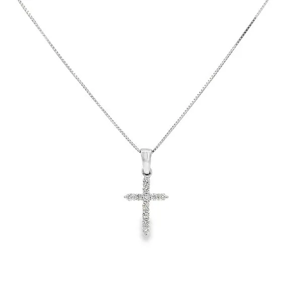 14K White Gold Diamond Cross Pendant Arezzo Jewelers Elmwood Park, IL