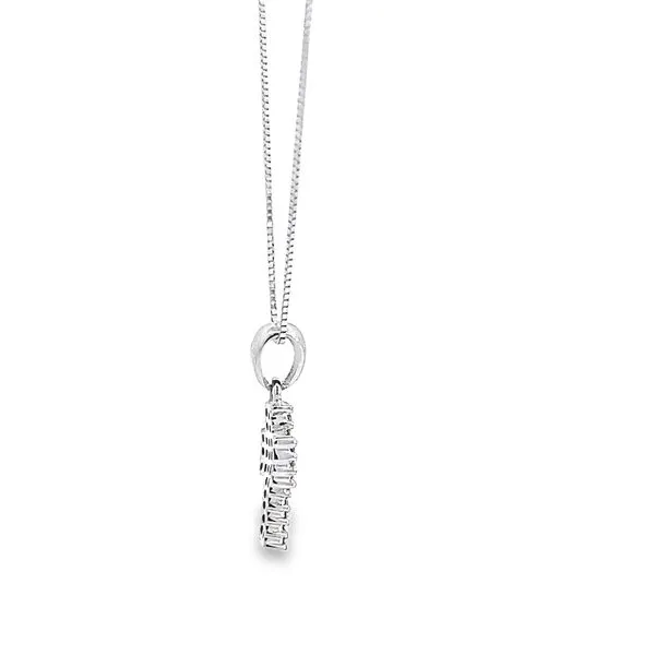 18k White Gold Diamond & Ruby Cross Pendant Image 5 Arezzo Jewelers Elmwood Park, IL