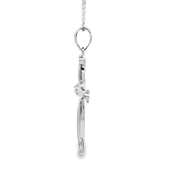 18K White Gold Diamond Cross Pendant Image 2 Arezzo Jewelers Elmwood Park, IL
