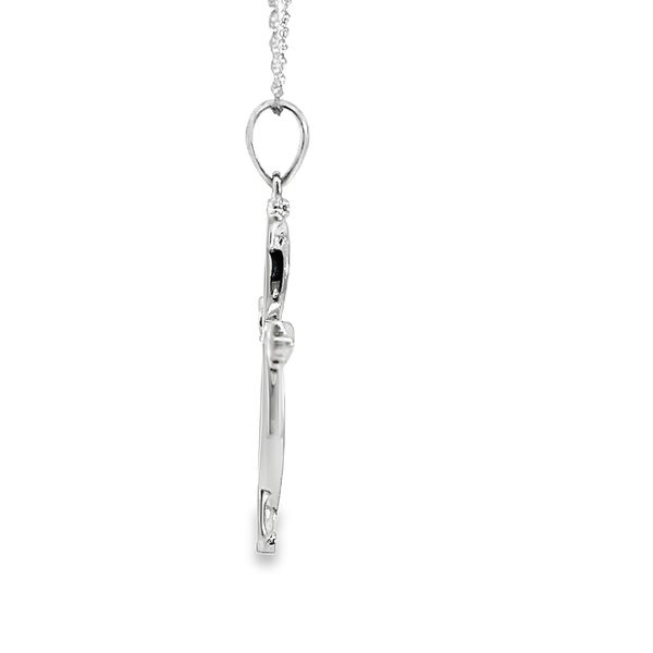 18K White Gold Diamond Cross Pendant Image 4 Arezzo Jewelers Elmwood Park, IL
