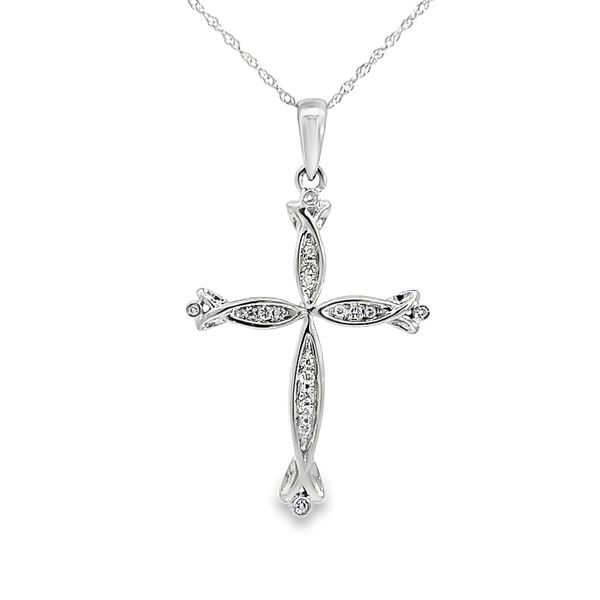 18K White Gold Diamond Cross Pendant Arezzo Jewelers Elmwood Park, IL