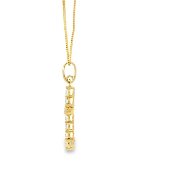 14K Yellow Gold Diamond Cross Pendant Necklace Image 3 Arezzo Jewelers Elmwood, IL