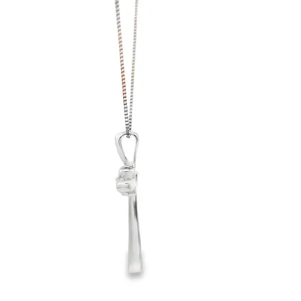 14K White Gold Diamond Cross Pendant Necklace Image 4 Arezzo Jewelers Elmwood, IL