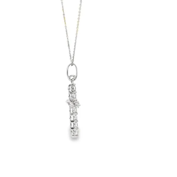 14K White Gold Diamond Cross Pendant Necklace Image 2 Arezzo Jewelers Elmwood, IL