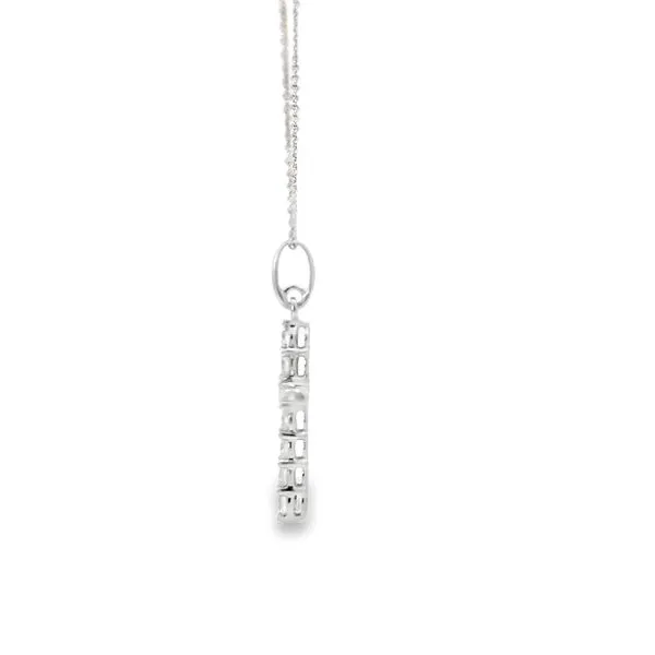 14K White Gold Diamond Cross Pendant Necklace Image 4 Arezzo Jewelers Elmwood, IL