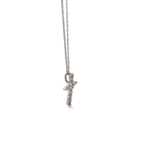 .17ct Petite Diamond Cross Necklace Pendant Image 2 Arezzo Jewelers Elmwood Park, IL