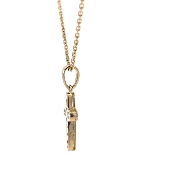 14k Yellow Gold Channel Set Diamond Cross Necklace Pendant - .29cts TW Image 2 Arezzo Jewelers Elmwood Park, IL