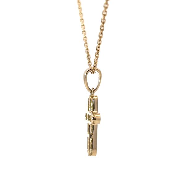 14k Yellow Gold Channel Set Diamond Cross Necklace Pendant - .29cts TW Image 4 Arezzo Jewelers Elmwood Park, IL