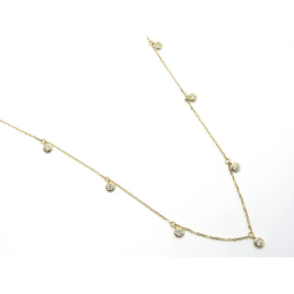 14k Yellow Gold Dangling 9 Diamond Necklace Arezzo Jewelers Elmwood Park, IL