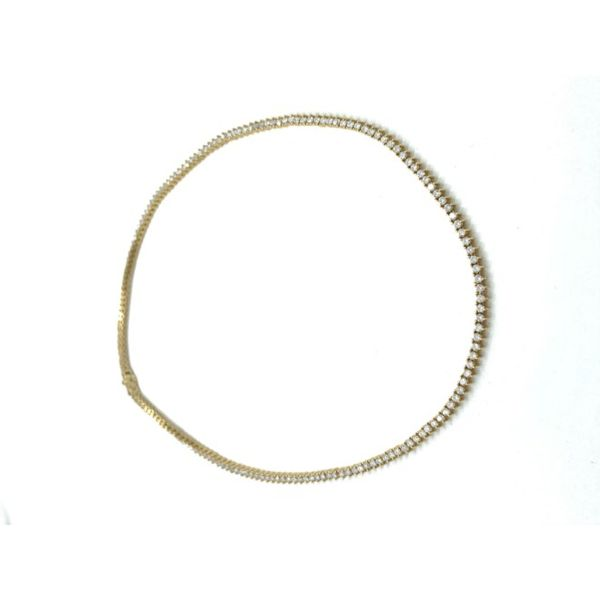 14k Yellow Gold Diamond Tennis Necklace, 5.67cts Image 4 Arezzo Jewelers Elmwood Park, IL