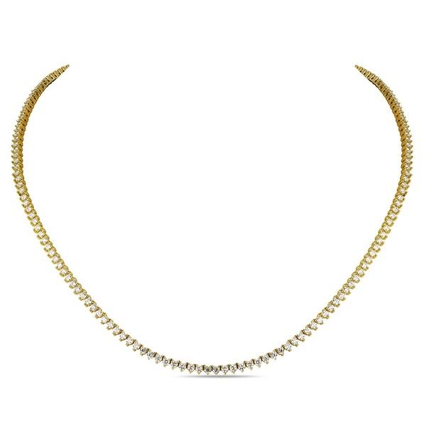 14k Yellow Gold Diamond Tennis Necklace, 5.67cts Arezzo Jewelers Elmwood Park, IL