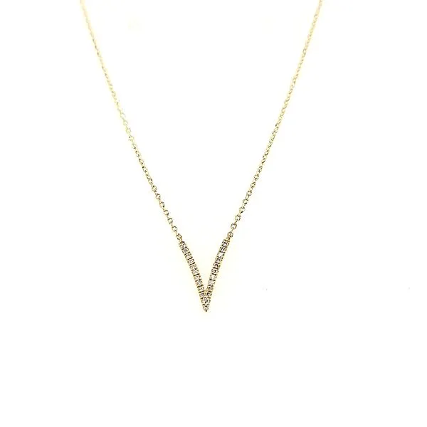 18k Yellow Gold Diamond Flying V Necklace Arezzo Jewelers Elmwood Park, IL