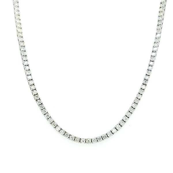 Diamond Tennis Necklace in 14k White Gold, 4.90cts Arezzo Jewelers Elmwood Park, IL