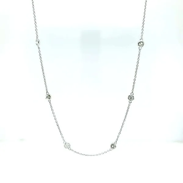 14k White Gold Diamonds by the Yard Necklace Arezzo Jewelers Elmwood Park, IL