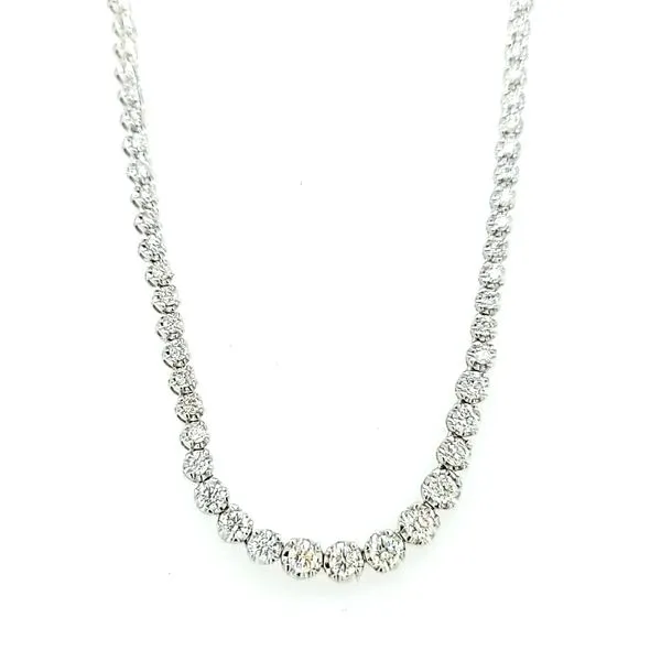 18k White Gold Diamond Riviera Necklace, 5.09cts Arezzo Jewelers Elmwood Park, IL