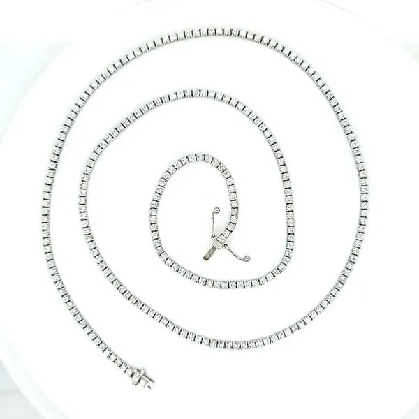 White Gold Diamond Tennis Necklace, 6.80cts Image 3 Arezzo Jewelers Elmwood Park, IL