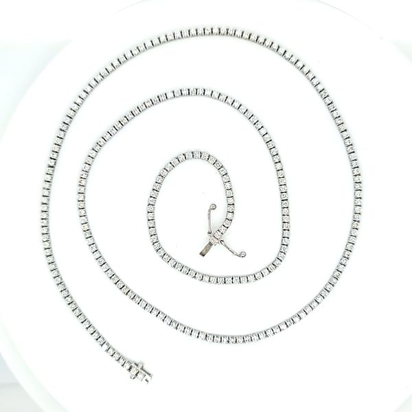 White Gold Diamond Tennis Necklace, 6.80cts Image 3 Arezzo Jewelers Elmwood Park, IL