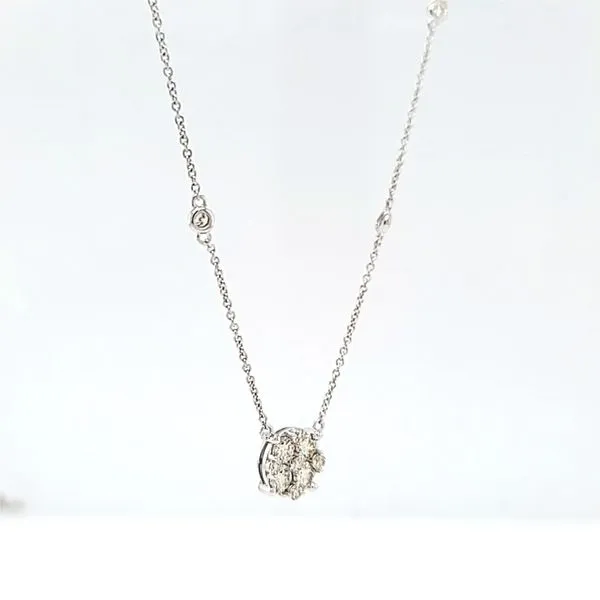 14k White Gold Diamond Circle Necklace, 1.01cts Image 3 Arezzo Jewelers Elmwood Park, IL