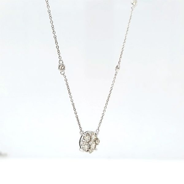 14k White Gold Diamond Circle Necklace, 1.01cts Image 3 Arezzo Jewelers Elmwood Park, IL