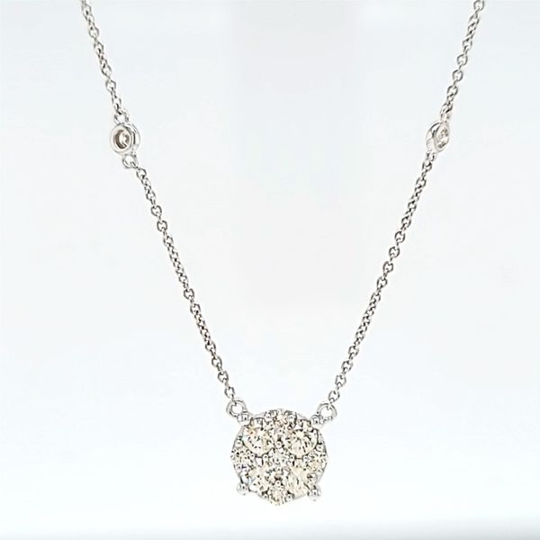 14k White Gold Diamond Circle Necklace, 1.01cts Arezzo Jewelers Elmwood Park, IL