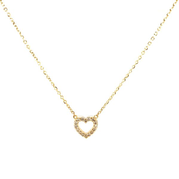 14k Yellow Gold Diamond Heart Necklace Arezzo Jewelers Elmwood Park, IL