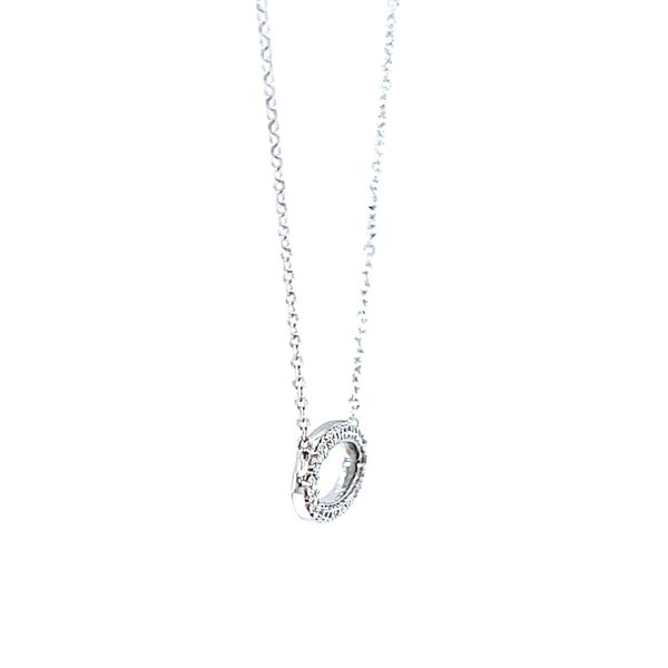 18k White Gold Open Oval Diamond Necklace Image 2 Arezzo Jewelers Elmwood Park, IL