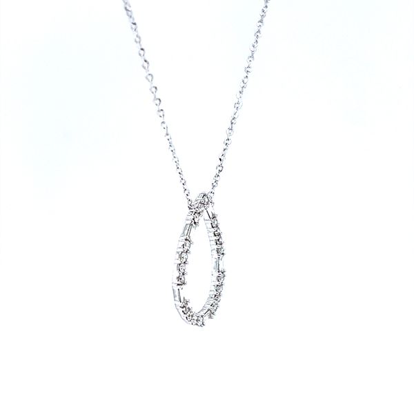 18k White Gold Openwork Pear Shape Diamond Necklace Image 4 Arezzo Jewelers Elmwood Park, IL
