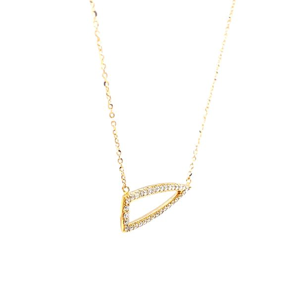 18k Yellow Gold Diamond Arrowhead Necklace Image 2 Arezzo Jewelers Elmwood Park, IL