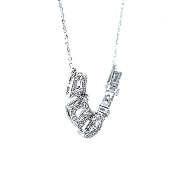 18k White Gold Italian Diamond Necklace Image 2 Arezzo Jewelers Elmwood Park, IL