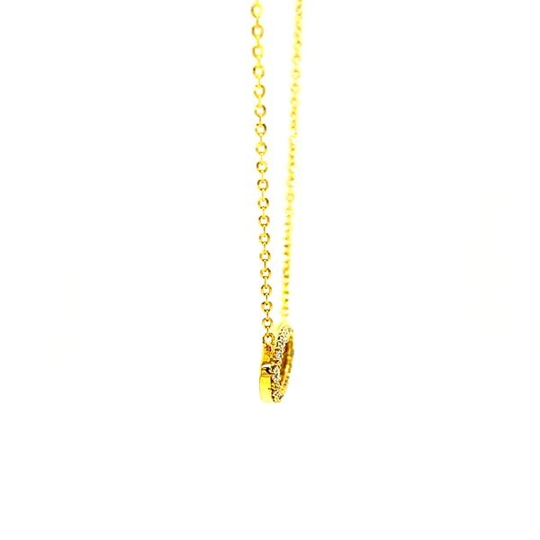 18k Yellow Gold Open Oval Diamond Necklace Image 3 Arezzo Jewelers Elmwood Park, IL
